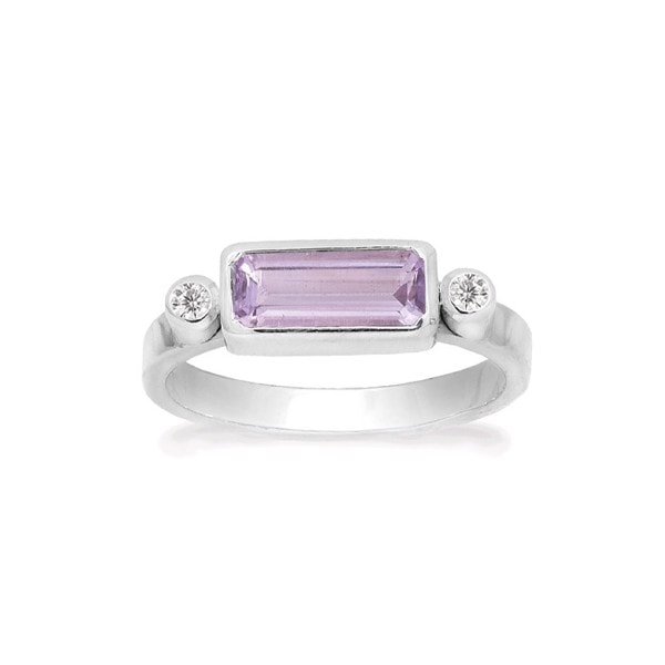 Sølv ring med pink ametyst & zirkoner - Rabinovich